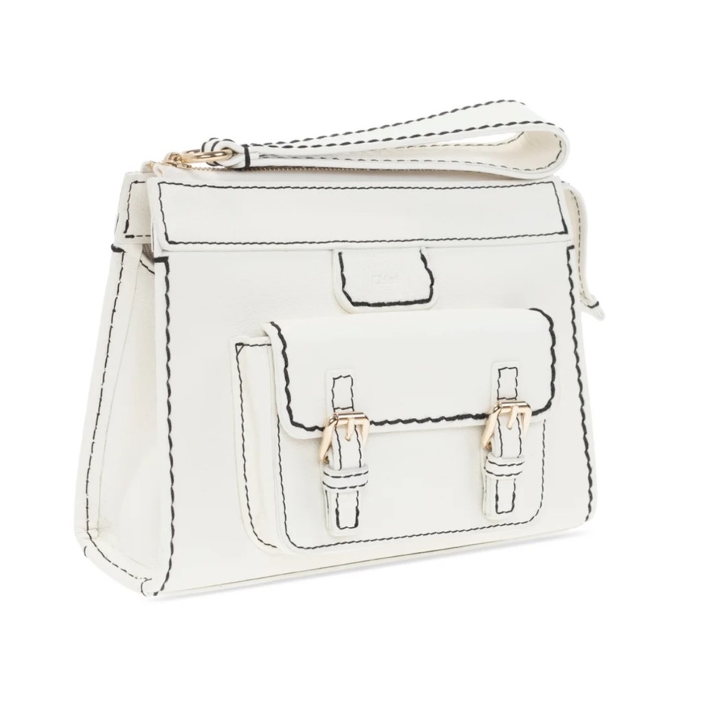 Chloe White Wristlet Clutch